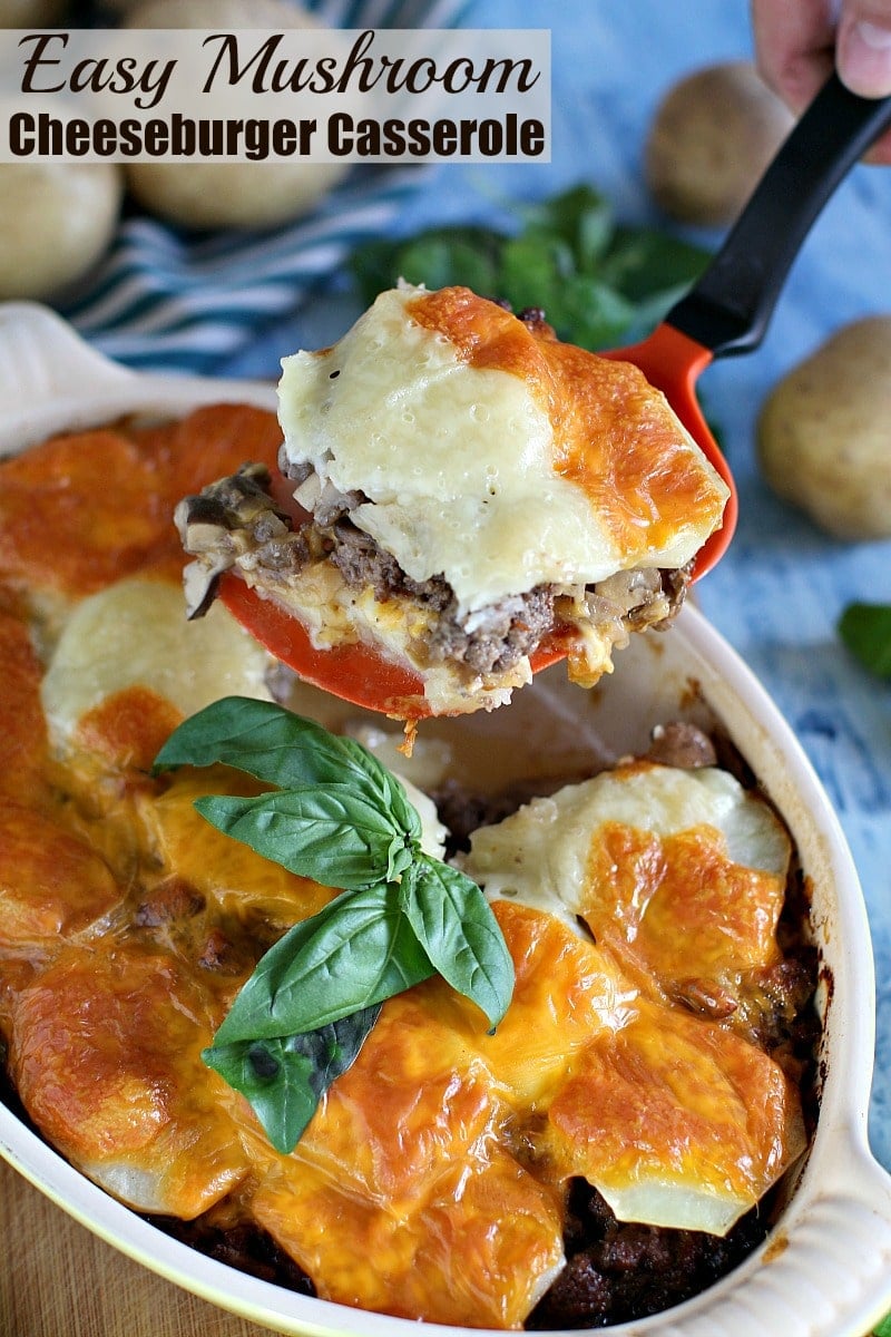 Gluten Free Mushroom Cheeseburger Casserole - Sweet and Savory Meals