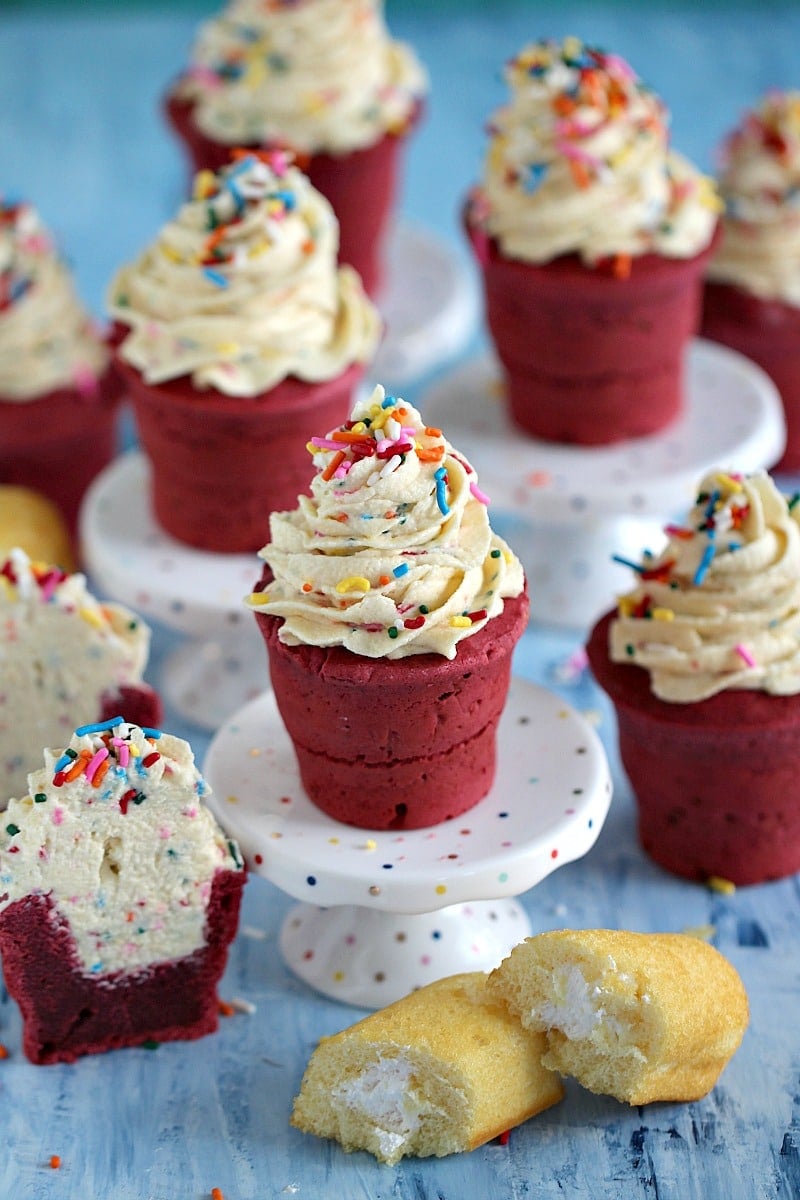 Red Velvet Cake Cone with Twinkies Cream - Sweet and ...