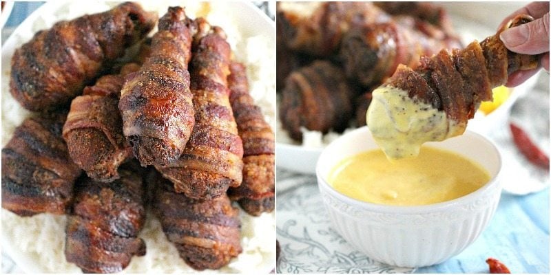 Spicy Brown Sugar Bacon Wrapped Chicken Drumsticks