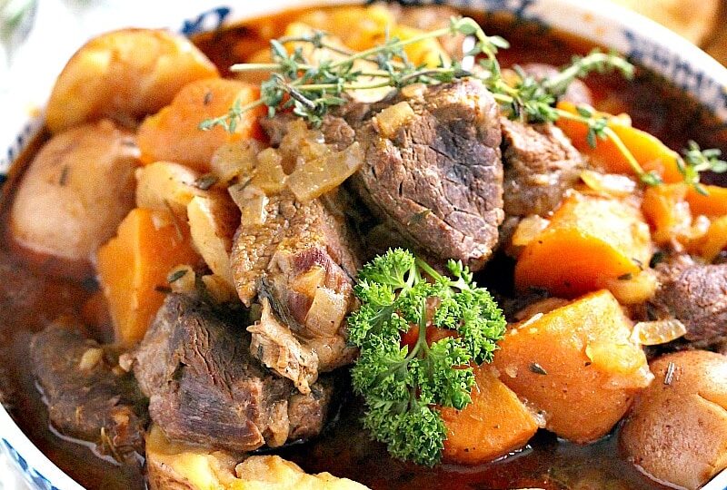 Slow Cooker Beef Stew is incredibly easy to make and filling with tender beef and veggies. Comfort food at it's best made easy in the slow cooker.