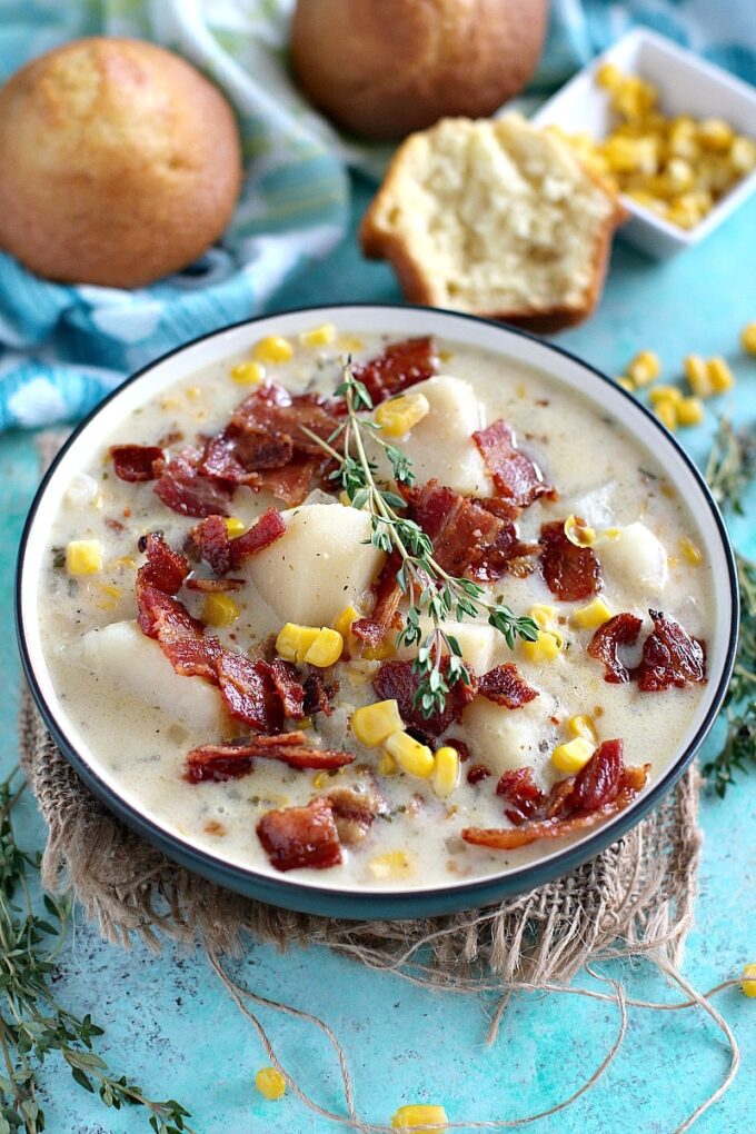 Slow Cooker Corn Chowder with Bacon