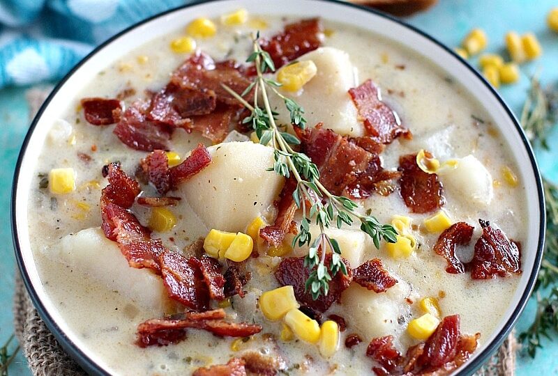 Slow Cooker Corn Chowder with Bacon