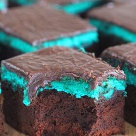 Cheesecake Mint Brownies with Chocolate Ganache are rich, chocolaty, fudgy and easy to make at home.