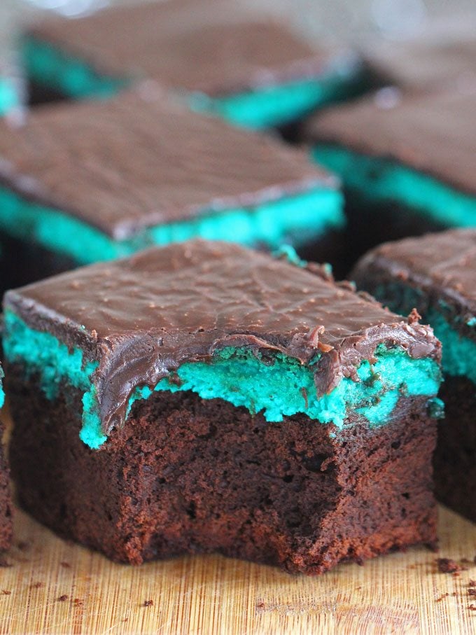 Cheesecake Mint Brownies with Chocolate Ganache are rich, chocolaty, fudgy and easy to make at home.