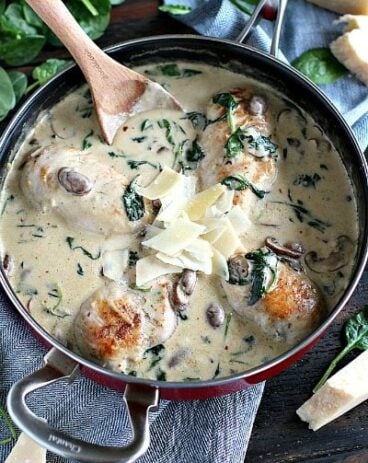 Creamy Parmesan Mushroom Chicken - One Pan