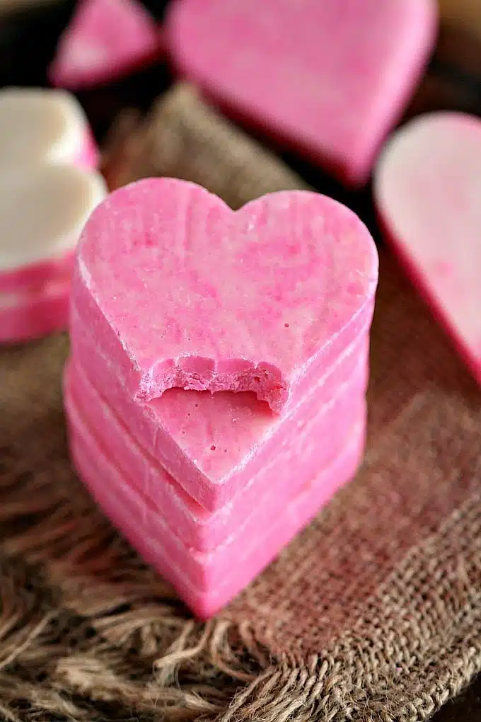 Pink Heart Shaped Fudge