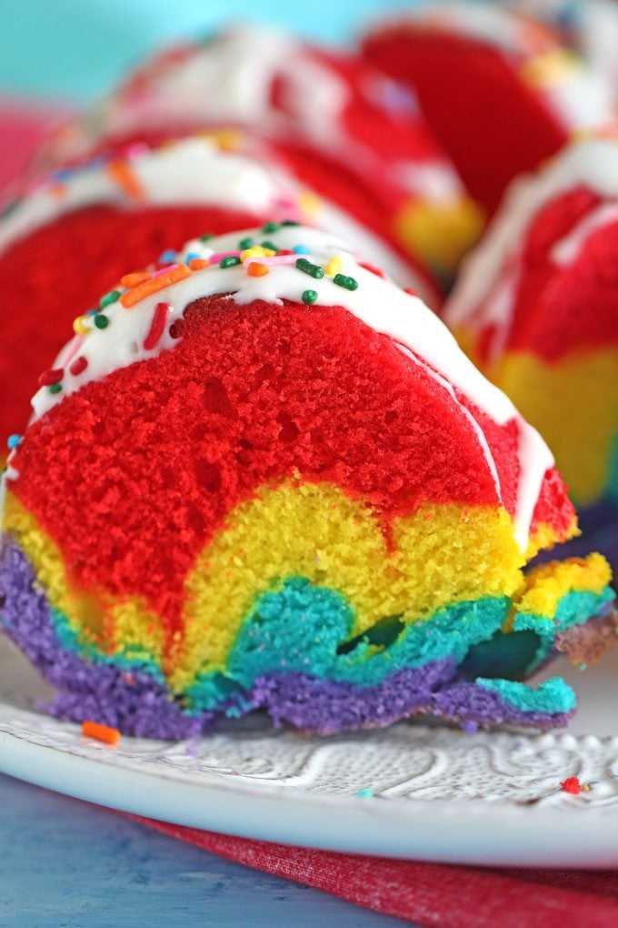 Rainbow Bundt Cake (Using Boxed Cake Mix!)