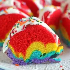 Rainbow Bundt Cake is very easy and fun to make, the gorgeous colors make the cake festive and perfect for a special occasion.