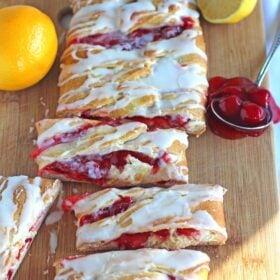 Lemon Cherry Cheese Danish Recipe is very easy to make with puff pastry, ready in 30 minutes, with delicious lemon and cherry flavors!
