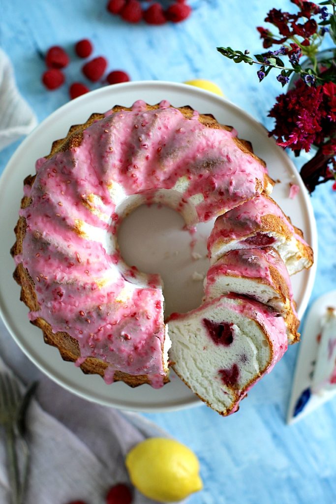 Raspberry Angel Food Cake