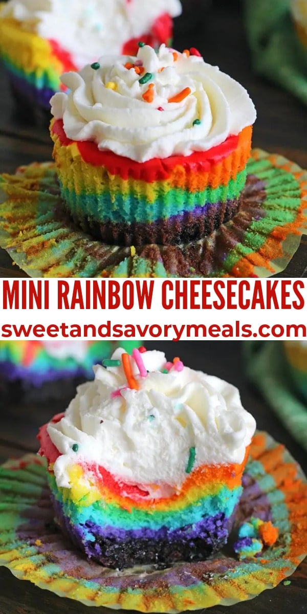 easy mini rainbow cheesecake pin