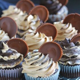 Dark Chocolate Peanut Butter Cupcakes