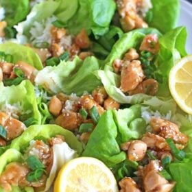 Honey Lemon Chicken Lettuce Wraps are such a great appetizer, snack or the perfect healthier dinner. Full of flavor and light, ready in 30 minutes.