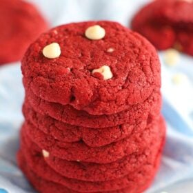 Red Velvet Cake Mix Cookies are one of the easiest and most delicious ways to make bakery style red velvet cookies.