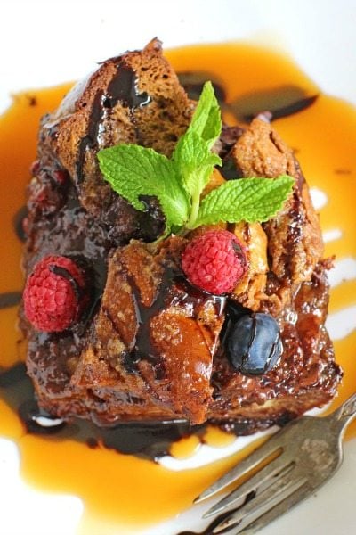 Chocolate Challah French Toast Casserole