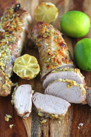 Lime Pork Loin is tender, juicy and refreshing. Marinated and cooked in the most amazing maple syrup, garlic and lime mixture.