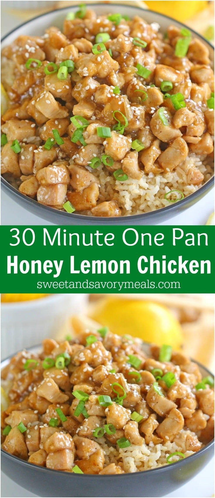 Healthy Honey Lemon Chicken is one of the fastest, most delicious and flavorful dinners you can make in 30 minutes! Not fried and with no processed sugar!