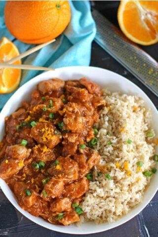 Instant Pot Orange Chicken is healthier than takeout and only takes around 30 minutes to make. Best served over rice or noodles.