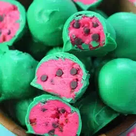 Watermelon Truffles are a fun, tasty and colorful summer treat. Easy to make, with just a few ingredients, these are also no bake.