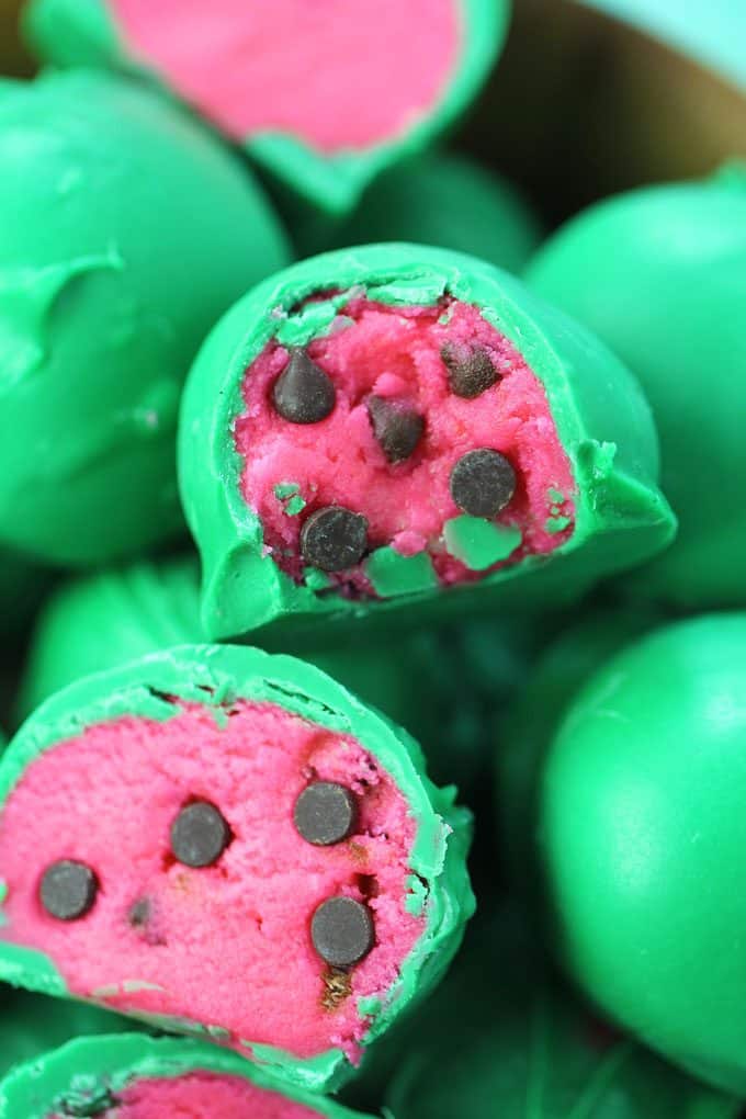 No Bake Watermelon Truffles are a fun, tasty and colorful summer treat. Easy to make, with just a few ingredients, these are perfect to brighten your day.