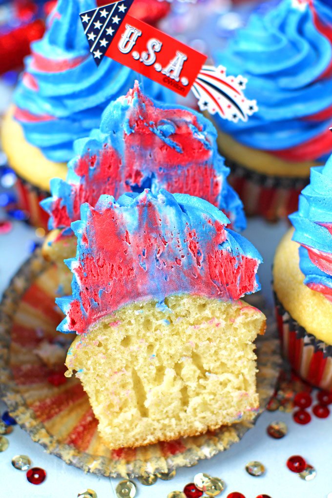 Red White and Blue Cupcakes