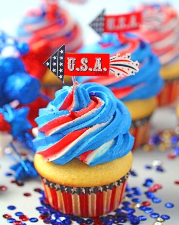 Red White and Blue Cupcakes