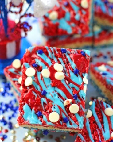 Red White and Blue Rice Crispy Treats