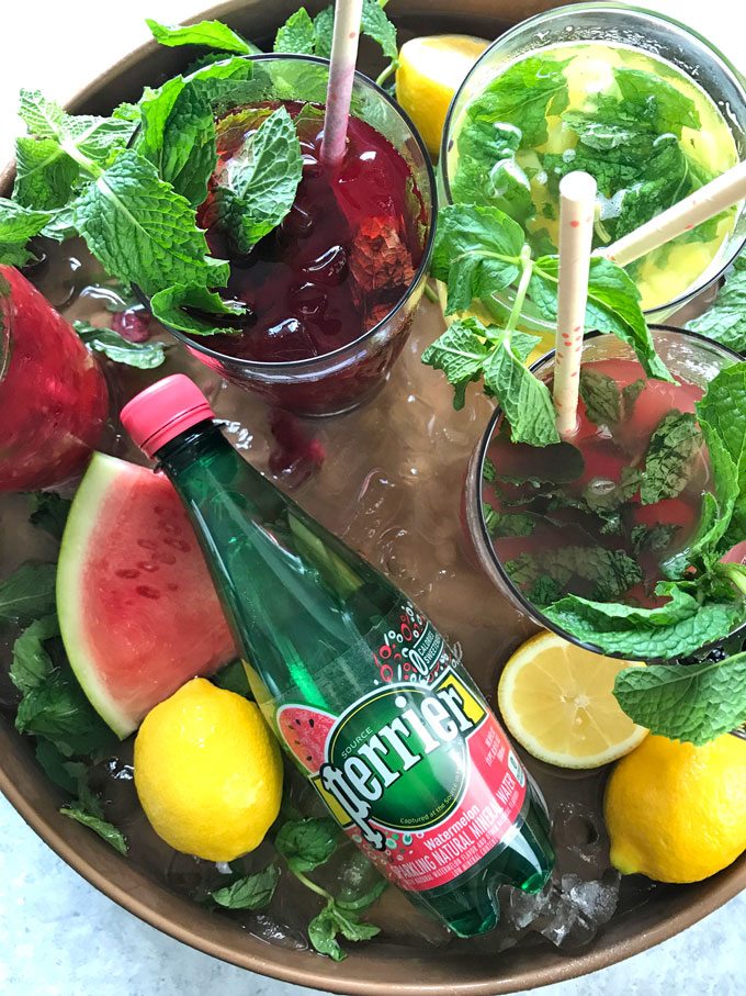Fruit Mojitos are so easy to make, they are also pretty and refreshing, the perfect summer drink. Made with Watermelon sparkling water.