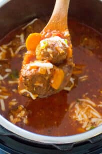 Instant Pot Italian Meatball Soup is easily made in one pot in your Instant Pot, with accessible ingredients and in just 30 minutes.