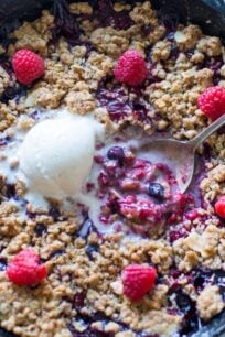 Mixed Berry Crisp is such an easy and delicious recipe that anyone can easily make. Juicy berries, under a sweet, crisp, golden crust!