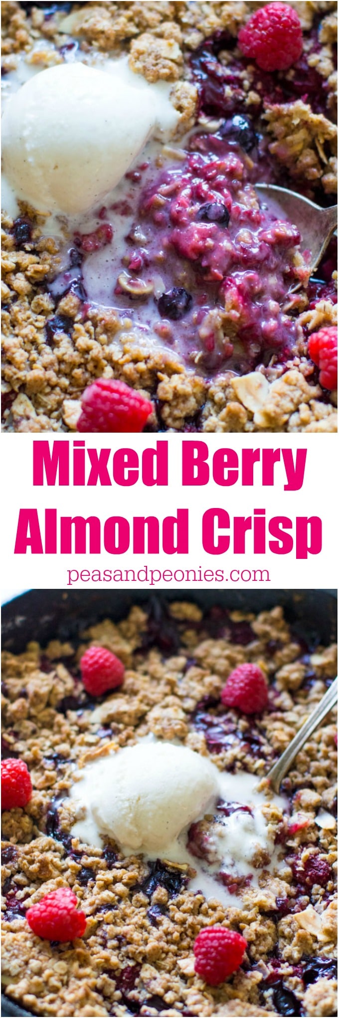 Mixed Berry Crisp is such an easy and delicious recipe that anyone can easily make. Juicy berries, under a sweet, crisp, golden crust!