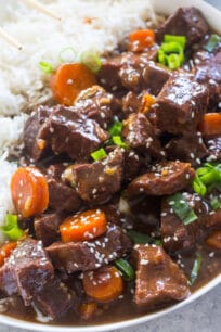 Easy to make Slow Cooker Beef Teriyaki is the perfect weeknight meal. Just add all the ingredients to the crockpot and cook.