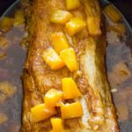 Slow Cooker Pineapple Pork made with just 5 ingredients. A great dinner with a fun tropical twist.