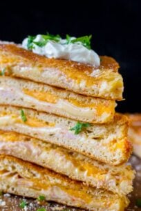 Turkey Grilled Cheese made easy to cook in a large batch using crescent dough sheets. Delicious and fit to feed a crowd with minimum effort!