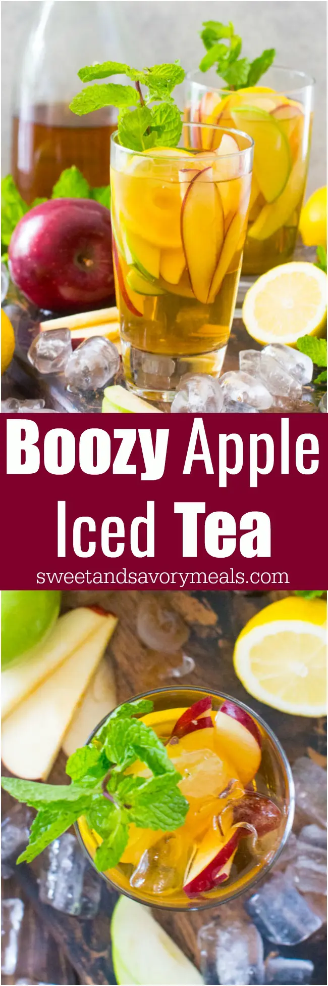 Easy Boozy Apple Iced Tea is bright and refreshing, this is the perfect fall cocktail.