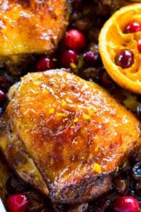 Cranberry Orange Chicken is the perfect, one pan, seasonal meal made with juicy, tart cranberries and fresh orange juice and zest.