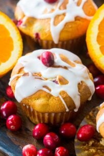 Cranberry Orange Muffins are the perfect fall flavor combo. Sweet, fluffy, with an amazing orange aroma and juicy, tart cranberries in every bite.