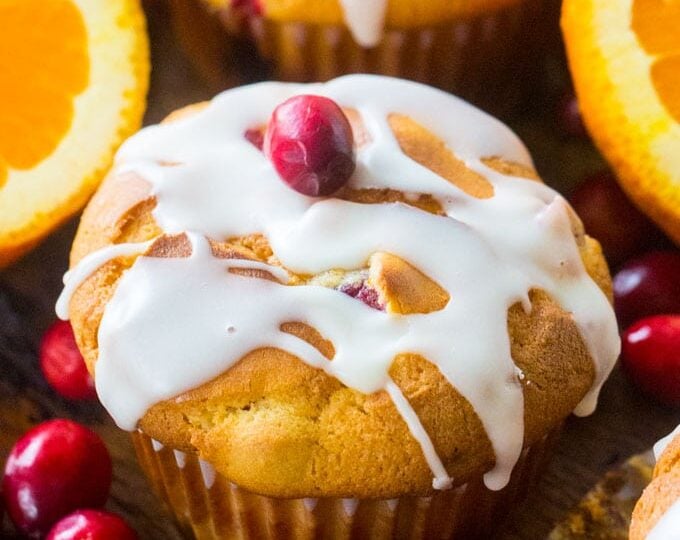 Cranberry Orange Muffins are the perfect fall flavor combo. Sweet, fluffy, with an amazing orange aroma and juicy, tart cranberries in every bite.