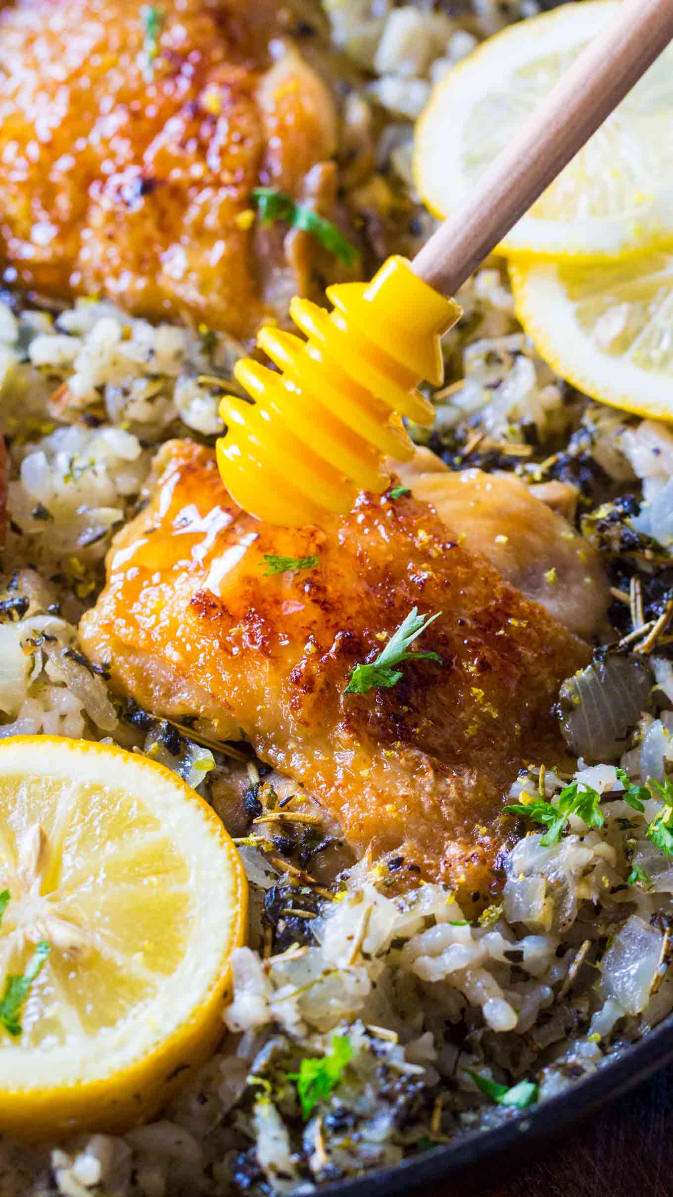 Honey Lemon One Pan Italian Chicken and Rice