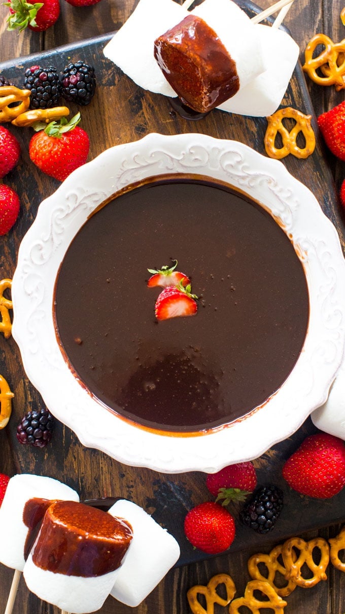 Slow Cooker Chocolate Fondue - Sweet and Savory Meals