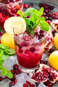 Cranberry Mocktail is the perfect fall drink, sweet and refreshing, can also be made ahead of time for your Thanksgiving feast.