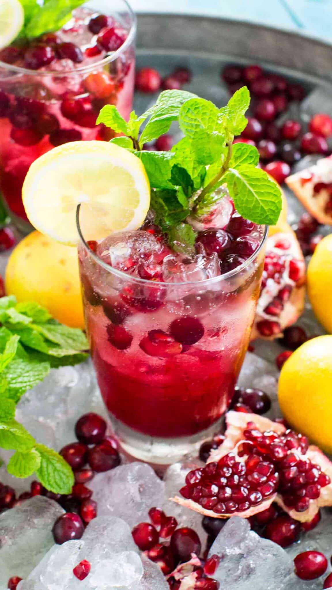 Cranberry Mocktail is the perfect fall drink, sweet and refreshing, can also be made ahead of time for your Thanksgiving feast.