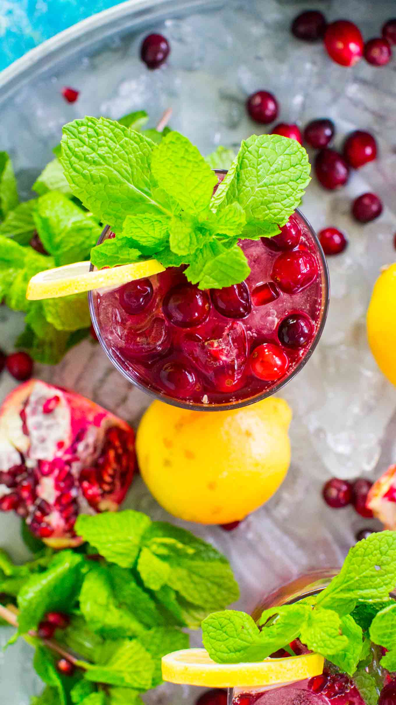 Easy Cranberry Mocktail is the perfect fall drink, sweet and refreshing, can also be made ahead of time for your Thanksgiving feast.