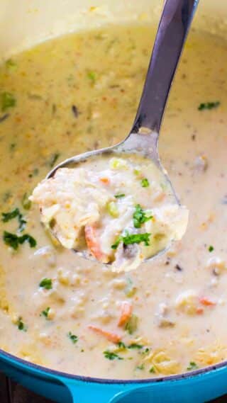 Panera Bread Chicken Wild Rice Soup Copycat is the easy homemade version of the chain's comforting, hearty and creamy soup.