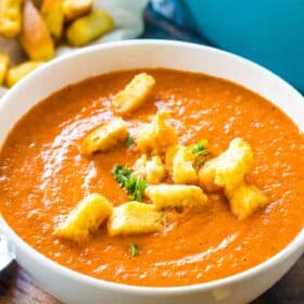 Homemade Panera Bread Creamy Tomato Soup Copycat is the chain's classic, famous, creamy soup that will warm your soul and make your taste buds happy.