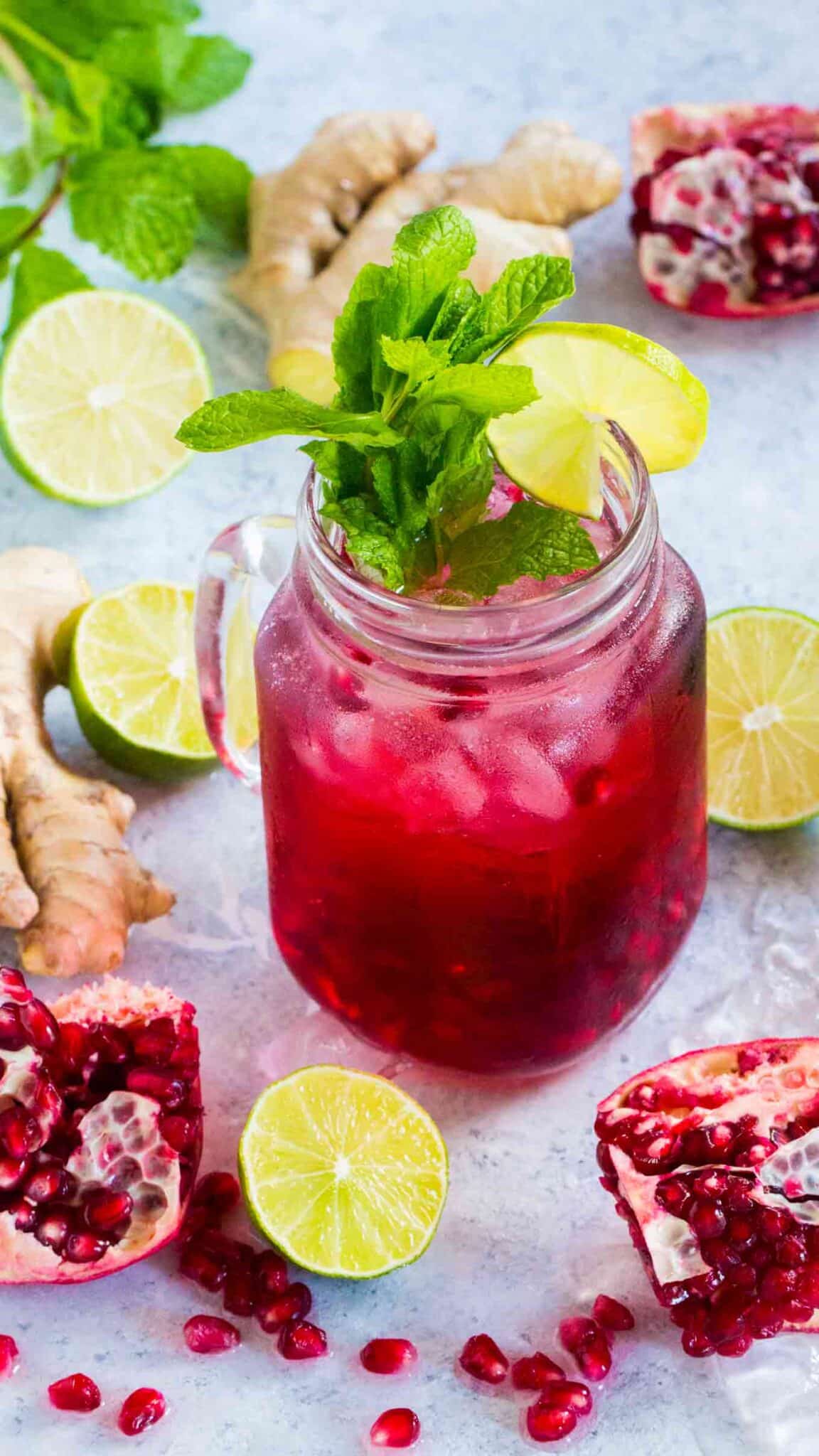 Pomegranate Mojito Cocktail with Ginger - Sweet and Savory Meals
