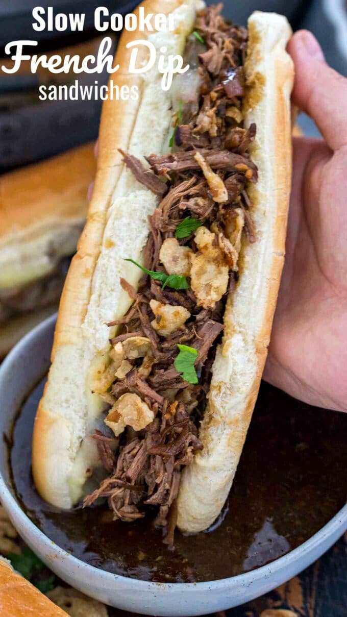 Crockpot French dip sandwiches 