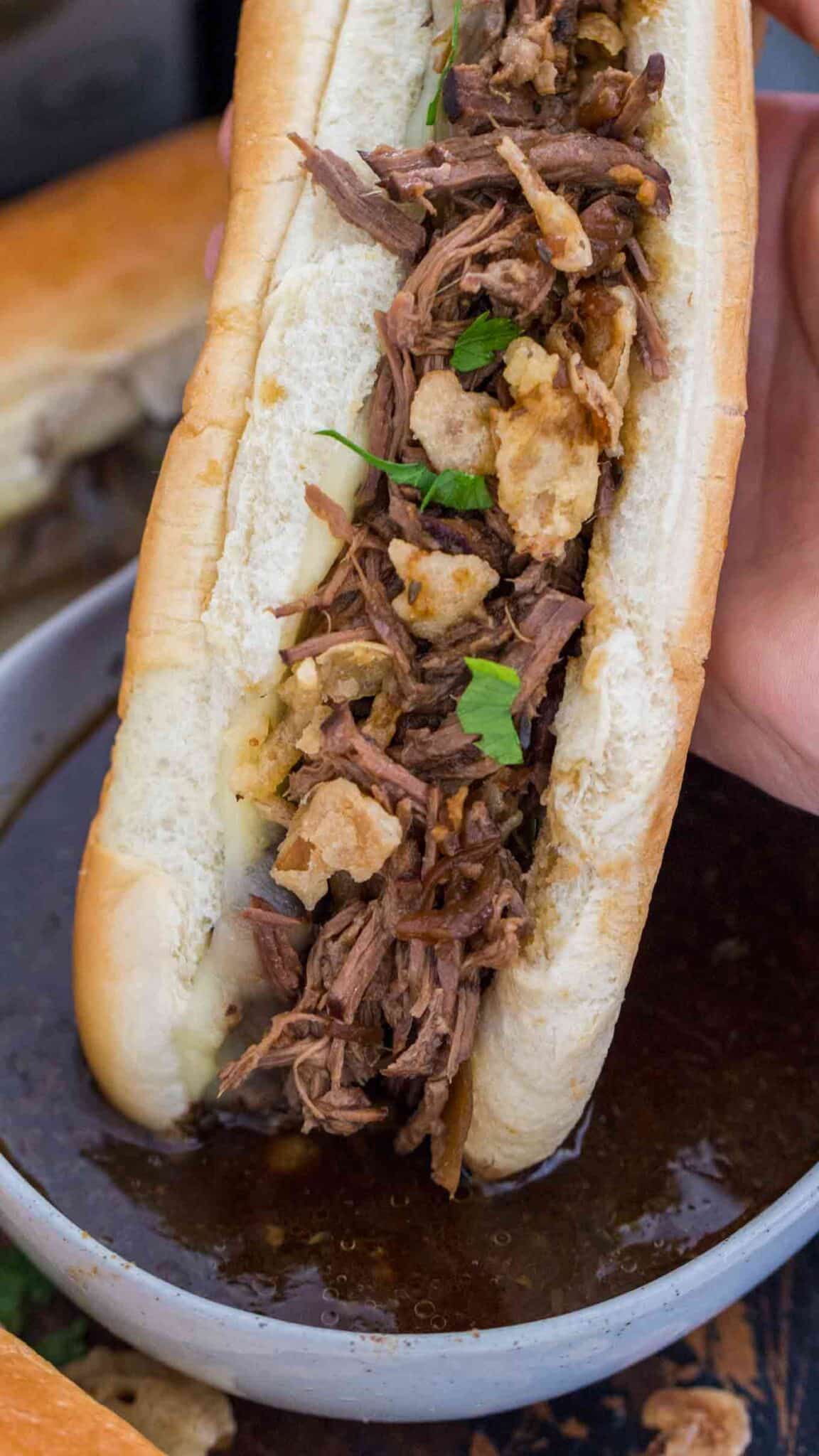 Slow Cooker French Dip Sandwiches