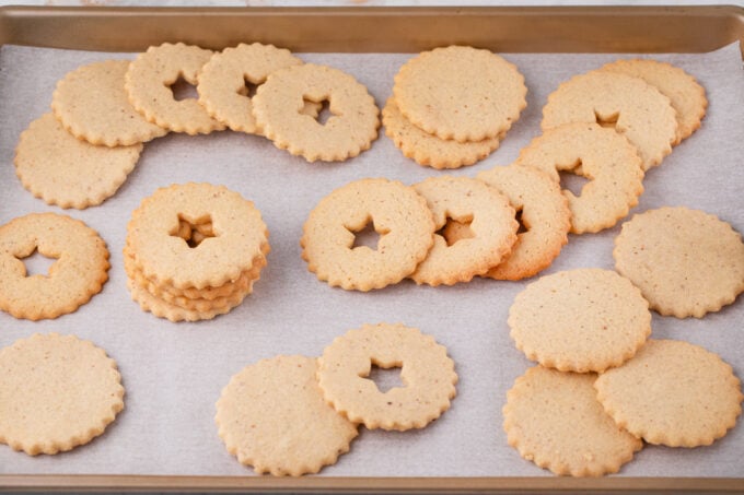 Baked Linzer cookies.