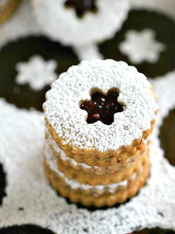 Best Walnut Raspberry Linzer Cookies